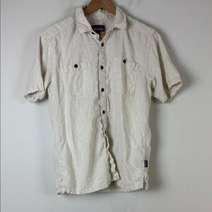 Patagonia Men's Casual Cream M Step About Button Down Shirt Size Small
